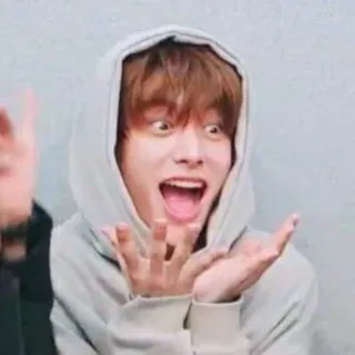 😱 44965844 persona, sudadera con capucha, boca abierta, sorprendido, divertido whatsapp sticker