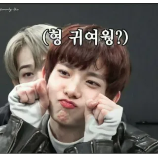 🥰 867df226 형 귀여워? lindo, coreano, celebridad, ídolo whatsapp sticker