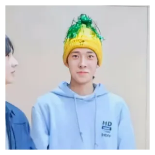 🍍 c089491b persona, sombrero, retrato, joven, suéter whatsapp sticker