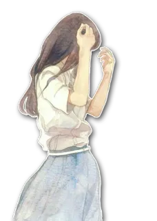 💆 282465d1 여자, 소녀, 여성, 수채화, 일러스트, 사람, 그림 telegram sticker