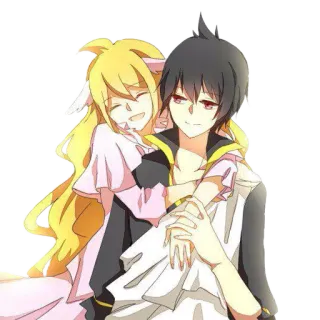 💑 4ef9ecf7 애니메이션, 만화, 캐릭터, 포옹, 친구 telegram sticker