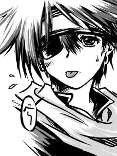 😜 6851e143 べー 애니메이션, 만화, 혀, 땀, 안대 telegram sticker