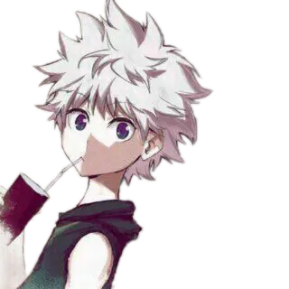 ❓ e7f76e12 Killua Zoldyck Hunter x Hunter 애니메이션, 키르아, 헌터x헌터, 소년, 음료 telegram sticker