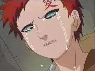 😭 170e5947 Gaara Naruto 愛 アニメ, 泣く, 悲しい, 我愛羅, ナルト, 涙 whatsapp sticker