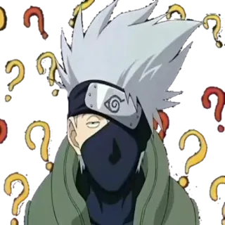 ⁉ e6842ea7 Kakashi Naruto アニメ, カカシ, ナルト, はてなマーク, 忍者 whatsapp sticker