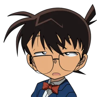 😪 fd3ae466 Conan Edogawa Detective Conan detective, anime, cartone animato, personaggio, annoiato, ragazzo telegram sticker