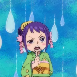 🤨 628c0a6f Anime, Kreskówka, Dziewczyna, Zła, Japoński, Kimono, Deszcz telegram sticker