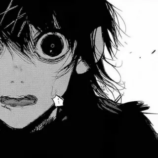 ☠️ 897c80a2 anime, manga, shocked expression, black and white, comic style telegram sticker