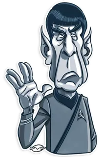 ✋ 16063ee5 Spock Star Trek Spock, Star Trek, Vulcain, Science-Fiction, USS Enterprise, Personnage, Autocollant telegram sticker