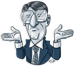 😕 4ed32f23 Haussement d'épaules, Doute, Question, Homme d'affaires, Indifférence, Incertain telegram sticker