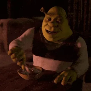 🍜 1b68d54c Shrek raksasa, makan, kartun, Dreamworks, film, karakter, animasi telegram sticker