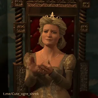 👏 44bddfa9 t.me/Cute_ogre_shrek animasi, film, kartun, wanita, ratu, bertepuk tangan telegram sticker