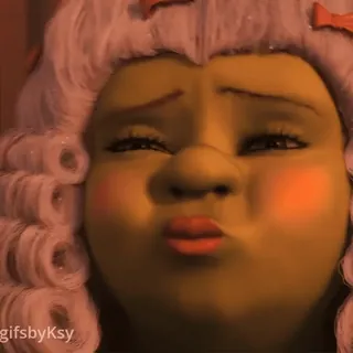 😘 b3f2f1cb gifsbyKsy Shrek, Fiona, raksasa, meme, lucu, wig, putri telegram sticker