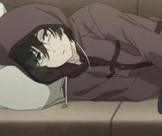 🥀 6a2509b3 Anime, Con trai, Áo hoodie, Ghế sofa, Thư giãn, Nhân vật whatsapp sticker