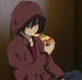 🥀 72608b60 Anime, Hoạt hình, Ăn, Pizza, Áo hoodie, Thường ngày whatsapp sticker