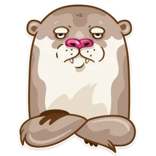 😒 65024dab Otter, Tier, niedlich, Aufkleber, Cartoon, Säugetier whatsapp sticker