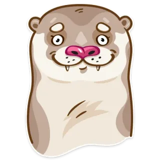 🙂 6b3f6dba otter, tier, cartoon, niedlich, fell, säugetier, fröhlich whatsapp sticker