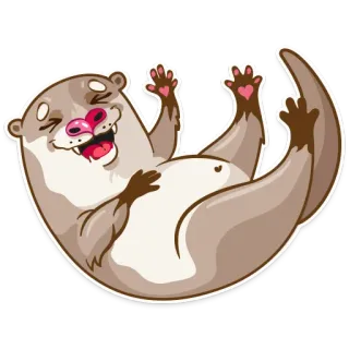 😂 c81b98fe Otter, Cartoon, Niedlich, Tier, Säugetier, Fröhlich, Lachend whatsapp sticker