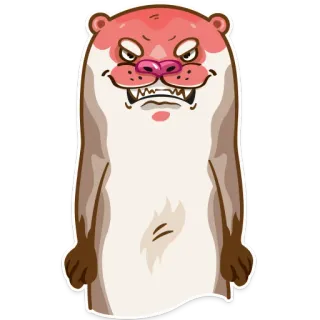 😡 e762c8a6 Otter, Tier, Cartoon, Wütend, Lustig, Säugetier whatsapp sticker