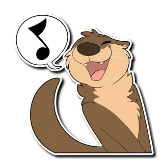 🎵 3ee48ed3 выдра, животное, мультфильм, счастливый, музыка, нота telegram sticker