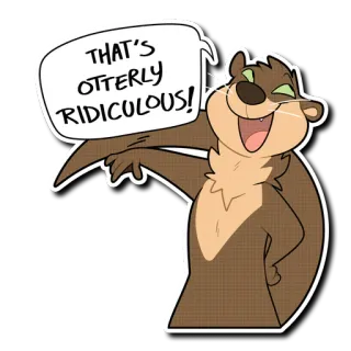😂 6c4e923d THAT'S OTTERLY RIDICULOUS! выдра, животное, смешной, каламбур, нелепый telegram sticker