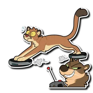 😈 7cad1cd8 животное, кошка, смешной, мультфильм, робот, пульт telegram sticker