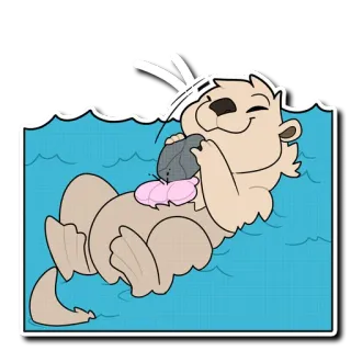 🐚 8212e983 выдра, море, животное, вода, милый telegram sticker