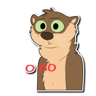 😨 b762862e ono выдра, мультфильм, животное, милый, наклейка telegram sticker