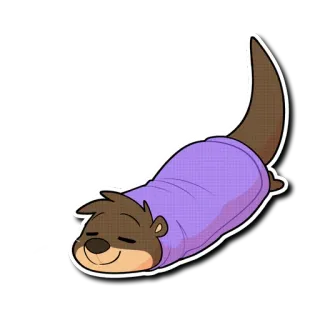 🌯 d79901f2 Выдра, Животное, Фиолетовый, Милый, Млекопитающее telegram sticker