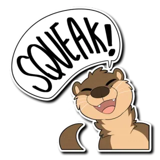 🗯 dc0ac5d6 SQUEAK! выдра, мультфильм, милый, животное, писк telegram sticker