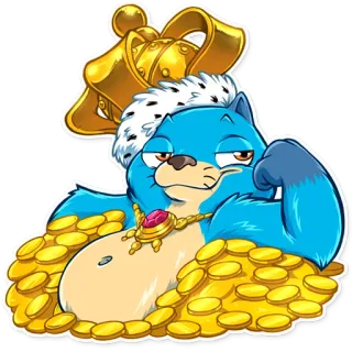 👸 104cdf0f berang-berang, raja, emas, mahkota, hewan, kartun, kekayaan, perhiasan telegram sticker