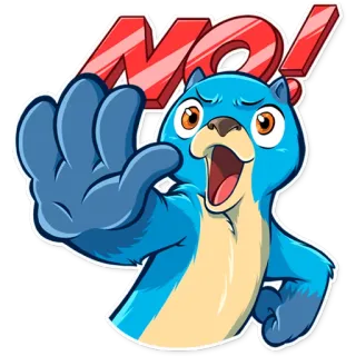 ⛔ 7ba31723 NO! tidak, berang-berang, hewan, kartun, penolakan, ketidaksetujuan, negatif telegram sticker