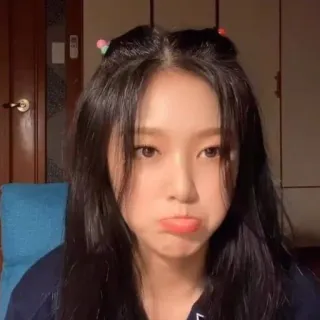 🐱 567fc180 femme, fille, brune, portrait, visage, cheveux, jeune telegram sticker