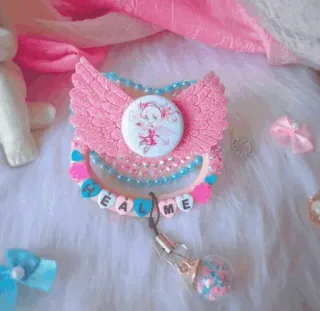 🍼 4400dcc6 HEAL ME schattig, fopspeen, pastel, roze, kawaii, vleugels whatsapp sticker