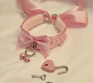 🐱 5cb37a91 roze, halsband, hart, strik, slot, sleutel, sieraden whatsapp sticker