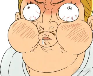 😵‍💫 160954a6 bravo, desenho animado, expressão, rosto, frustração telegram sticker