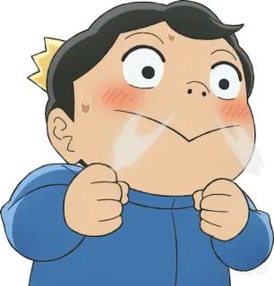 😤 e6260053 Bojji Ranking of Kings Bojji, Ranking of Kings, anime, desenho animado, príncipe, suando, preocupado telegram sticker