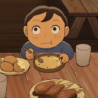 👍 cc774411 卡通, 吃, 食物, 男孩 telegram sticker