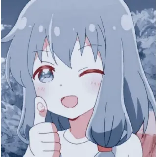 👍 5deb323d Anime, Mädchen, Zwinkern, Daumen hoch, Süß telegram sticker