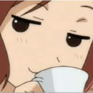 😏 6de93059 Anime, Mädchen, Tee, arrogant, trinken telegram sticker