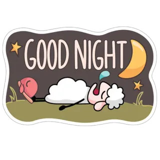 😊 8d2a8b41 GOOD NIGHT buonanotte, assonnato, luna, stelle, dormire, notte telegram sticker