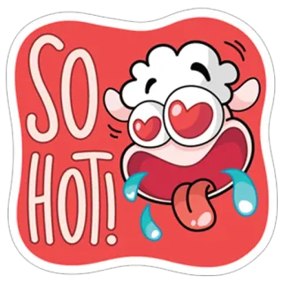 😊 c164c6ef SO HOT! caldo, pecora, amore, cartone animato, adesivo telegram sticker