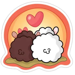 😊 c21b92c0 pecora, amore, cuore, cartone animato, animale, carino, adesivo telegram sticker