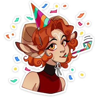 ⭐ 7e25e86c fête, célébration, faune, chèvre, confettis, anniversaire whatsapp sticker