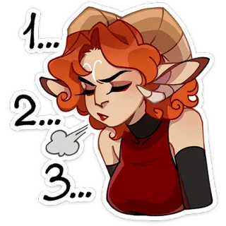 ⭐ aafd285b 1... 2... 3... personnage, démon, numéroté, autocollant whatsapp sticker