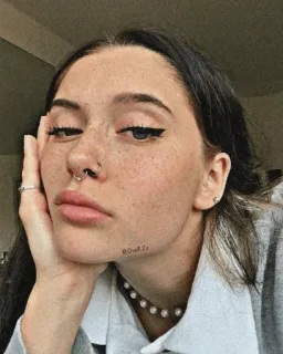 ➰ d3cbf5a6 OVER7s khuôn mặt, phụ nữ, vẻ đẹp, cô gái, người, chân dung whatsapp sticker