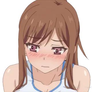 🙈 616f035d Anime, Dziewczyna, Rumieniec, Smutny, Słodki telegram sticker