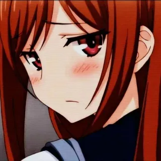 🌟 46624492 Anime, Mädchen, Traurig, Lange Haare, Rote Haare telegram sticker