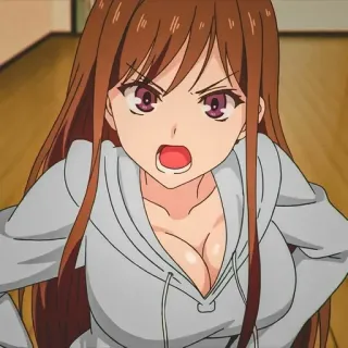 🌟 c13907ec Anime, Frau, Cartoon, Wütend, Mädchen, Ausdruck telegram sticker