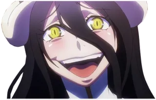 😈 4cfcc640 Albedo Overlord anime, fantasy, demon, woman, creepy whatsapp sticker